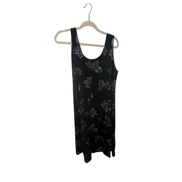 Vintage Hugs & Kisses Dainty Cottage Boho Plus Black Maxi Bodycon Slip Dress 3XL - Picture 5 of 5
